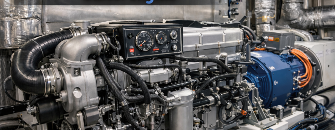 hybrid assist marine inboard diesel engine