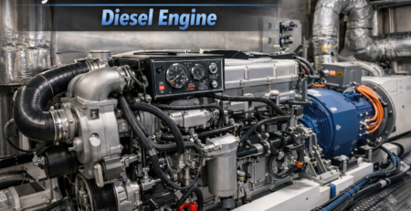hybrid assist marine inboard diesel engine