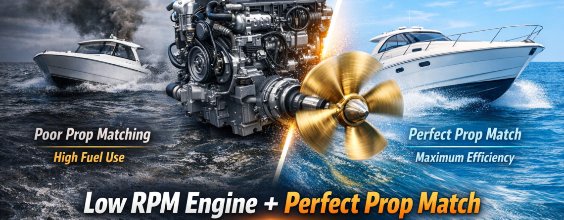 low rpm marine inboard diesel engine for prop matching