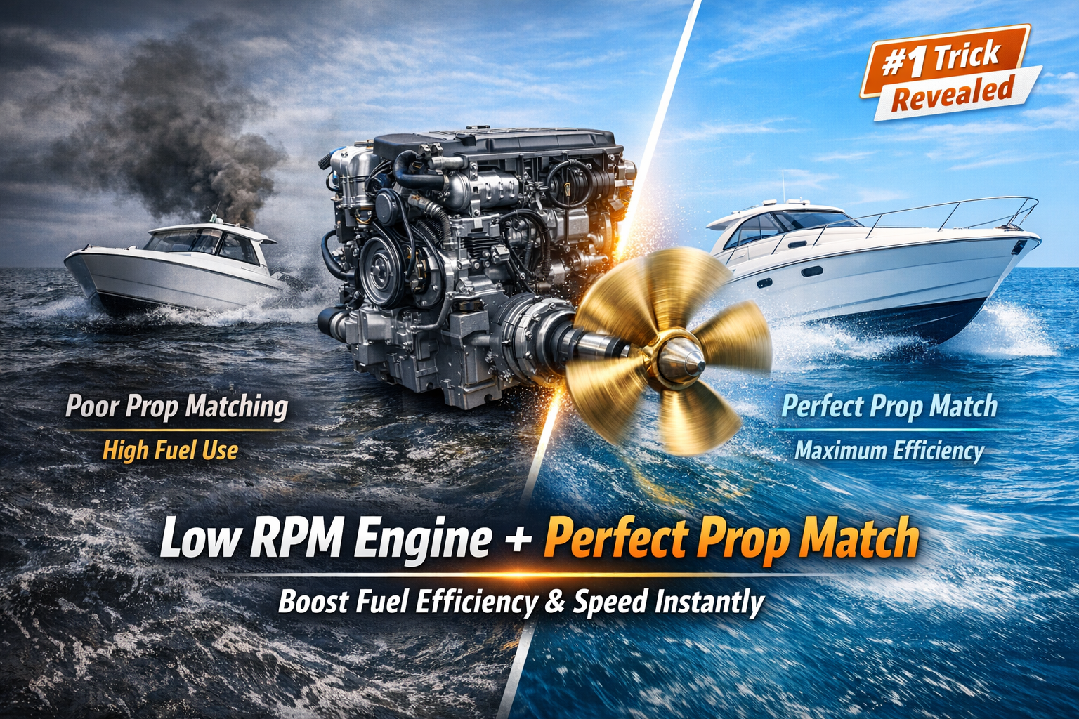 low rpm marine inboard diesel engine for prop matching