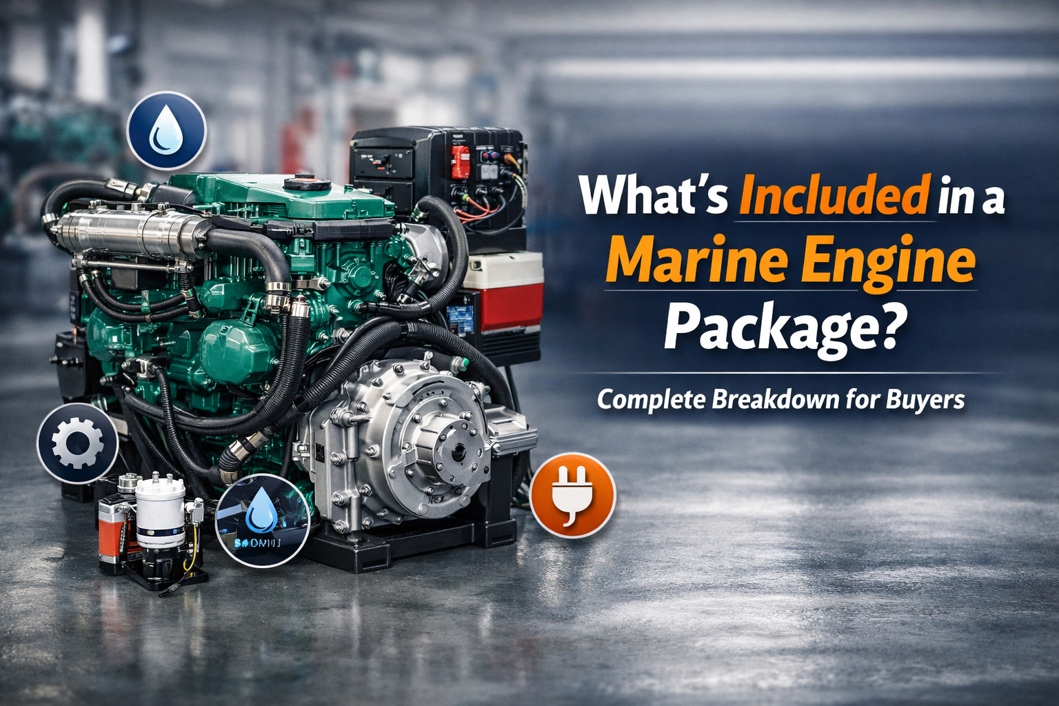 marine inboard diesel engine package includes