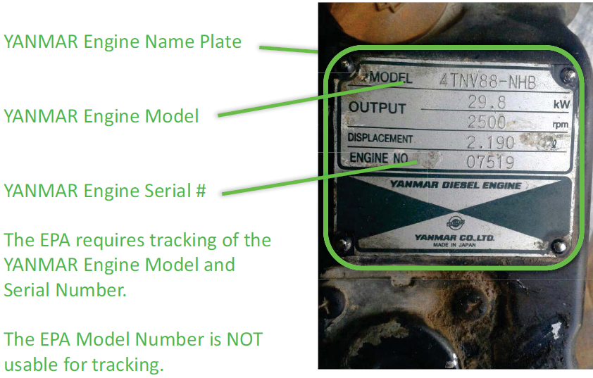 yanmar engine nameplate 1 b